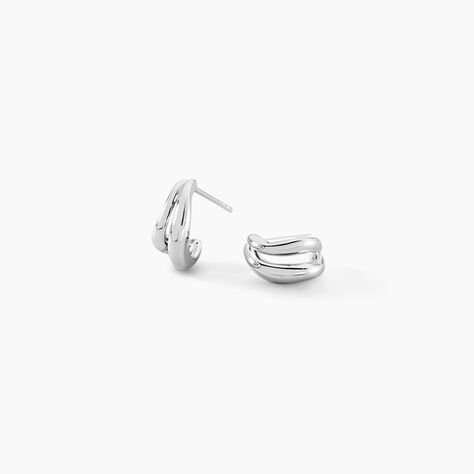 Cr&eacute;oles Mademoiselle Argent Blanc - Boucles d'oreilles cr&eacute;oles Femme | Histoire d&rsquo;Or