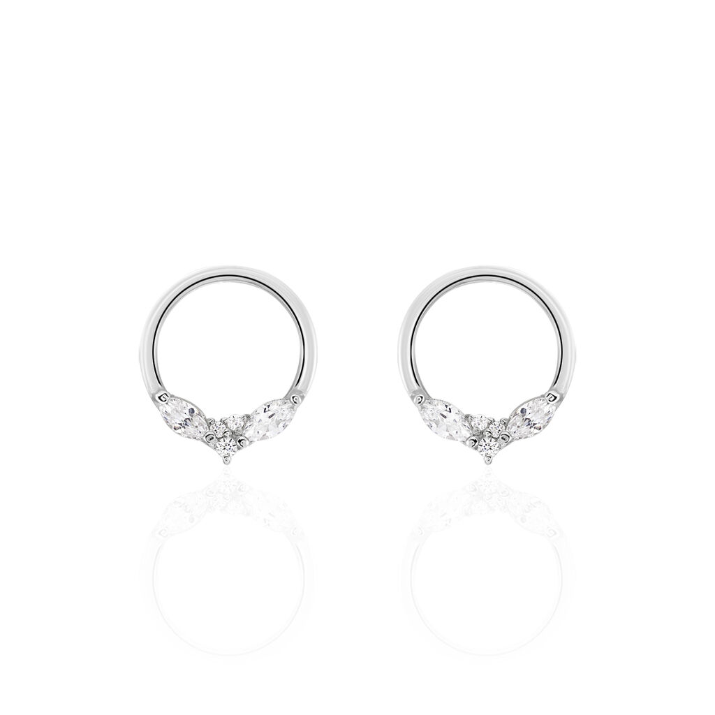 Boucles D'oreilles Pendantes Catiane Argent Blanc Oxyde De Zirconium - Boucles d'oreilles fantaisie Femme | Histoire d’Or