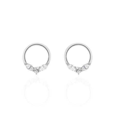 Boucles D'oreilles Pendantes Catiane Argent Blanc Oxyde De Zirconium - Boucles d'oreilles fantaisie Femme | Histoire d’Or