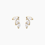 Boucles D'oreilles Puces Siona Plaque Or Jaune Oxyde De Zirconium - Boucles d'oreilles fantaisie Femme | Histoire d&rsquo;Or