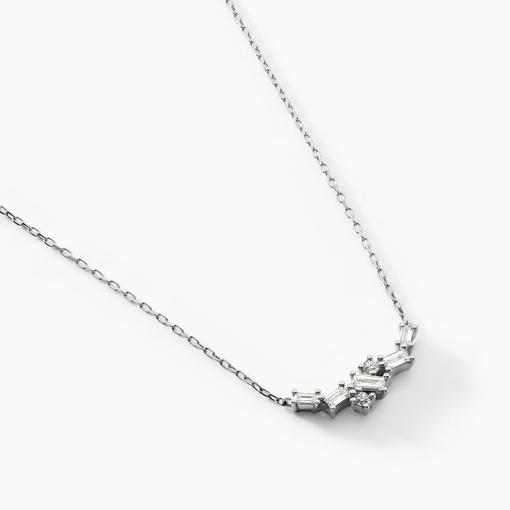 Collier Zachary Or Blanc Diamant Synthétique