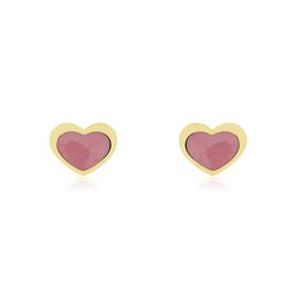 Boucles D'oreilles Puces Coeurs Or Jaune - Boucles d'Oreilles Coeur Enfant | Histoire d’Or