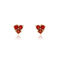 Boucles D'oreilles Puces Istoria Plaqué Or Jaune Oxyde De Zirconium
