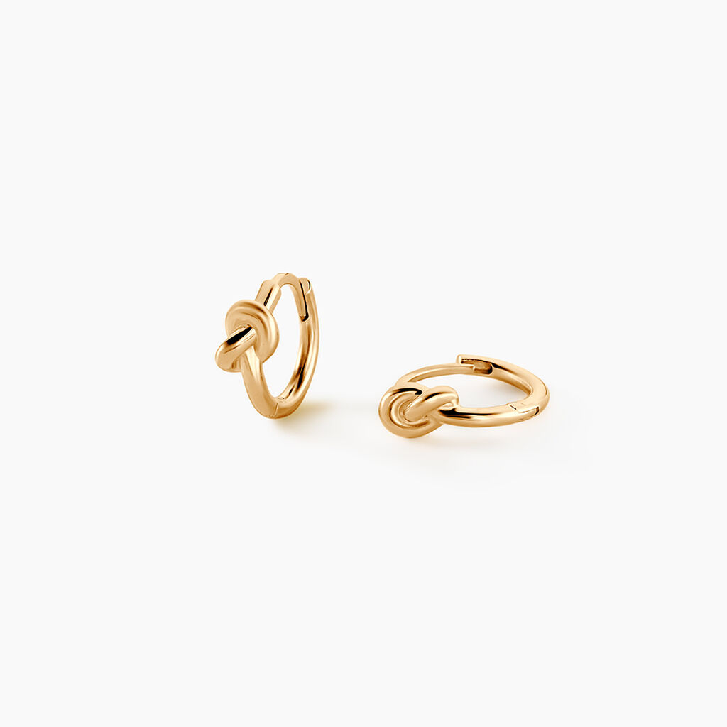 Cr&eacute;oles Bretzel Plaqu&eacute; Or Jaune - Cr&eacute;oles fantaisie Femme | Histoire d&rsquo;Or