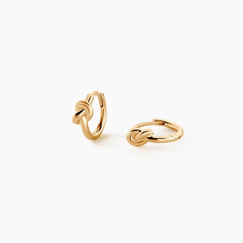 Cr&eacute;oles Bretzel Plaqu&eacute; Or Jaune - Cr&eacute;oles fantaisie Femme | Histoire d&rsquo;Or