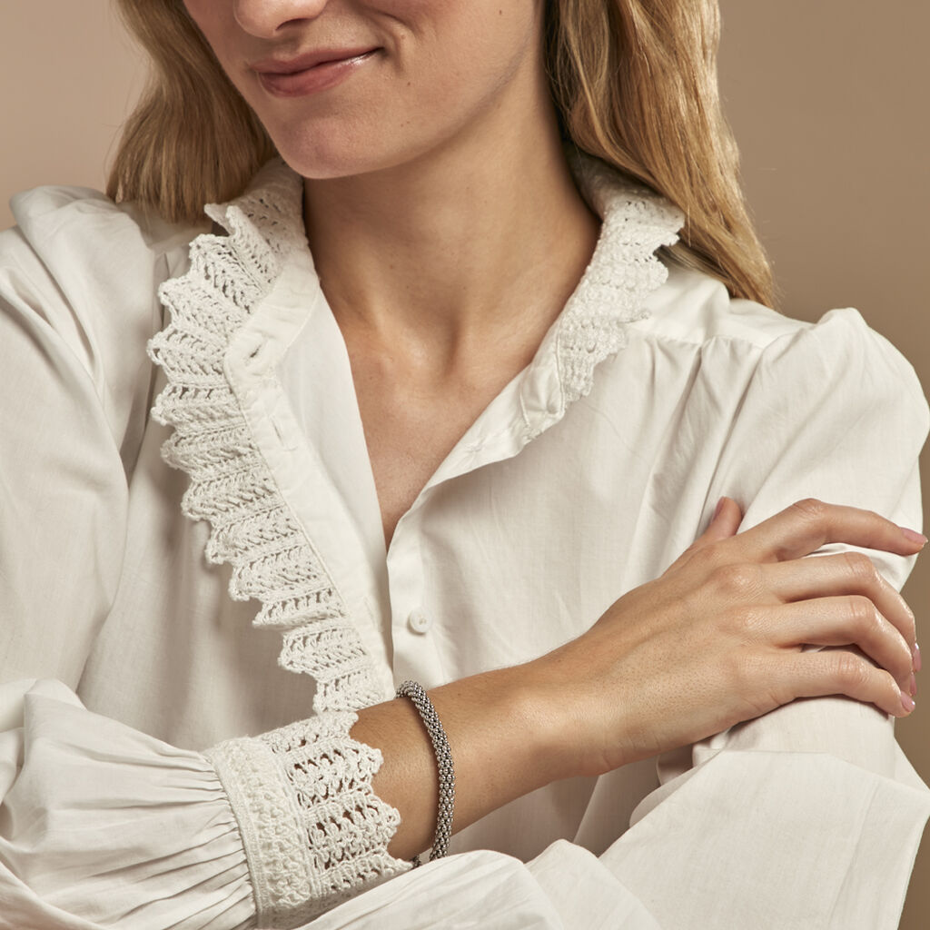 Bracelet Nahila Argent Blanc - Bracelets chaîne Femme | Histoire d’Or