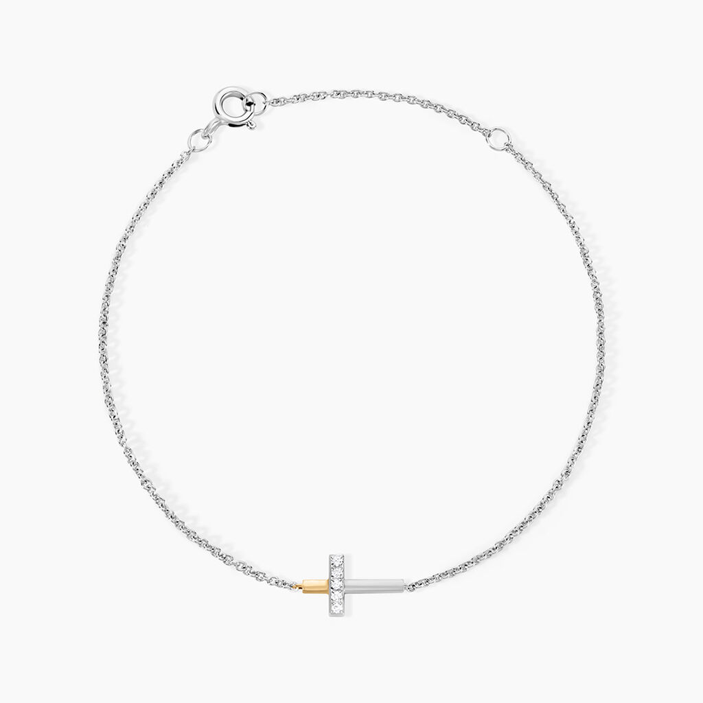 Bracelet Or Jaune Oxyde De Zirconium - Bracelets Femme | Histoire d’Or