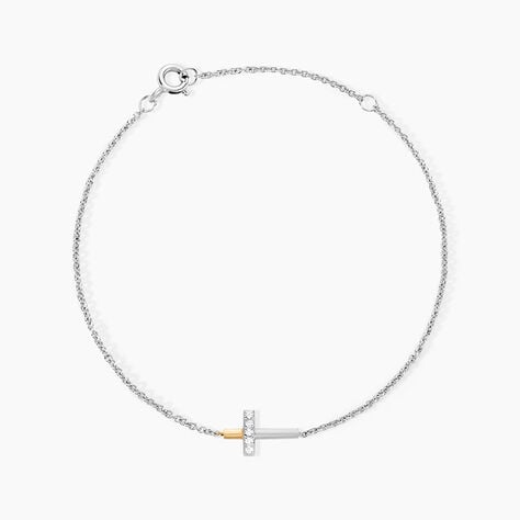 Bracelet Or Jaune Oxyde De Zirconium - Bracelets Femme | Histoire d’Or