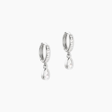 Cr&eacute;oles Yvane Argent Blanc Oxyde De Zirconium - Boucles d'oreilles cr&eacute;oles Femme | Histoire d&rsquo;Or