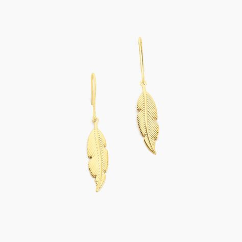 Boucles D'oreilles Pendantes Indian Nature Feuilles Or Jaune - Boucles d'oreilles pendantes Femme | Histoire d’Or