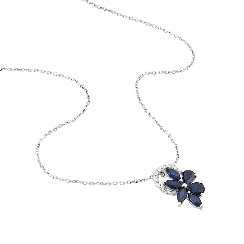Bijoux Nature Fleur Or Forcat Saphir Poire Pavage Blanc 375 1000 42cm cfbsb258c Histoire D Or