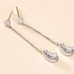 Boucles D'oreilles Pendantes Searlas Or Blanc Oxyde De Zirconium - Boucles d'oreilles pendantes Femme | Histoire d&rsquo;Or