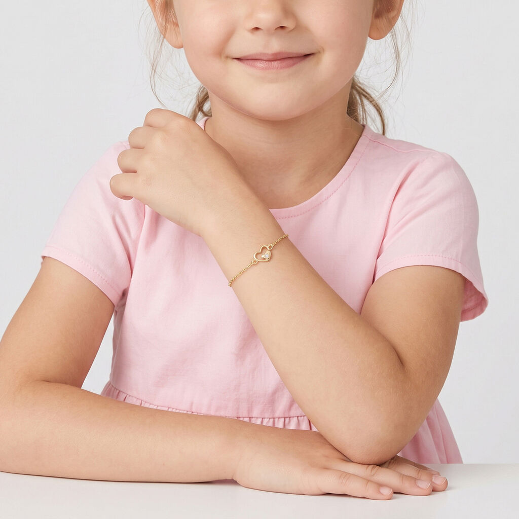 Bracelet Terentille Coeur Or Jaune Oxyde De Zirconium - Bracelets Enfant | Histoire d&rsquo;Or