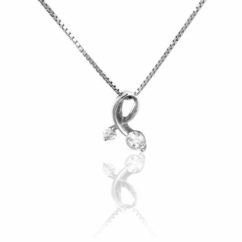 Collier Briaga Argent Blanc Oxyde De Zirconium - Colliers fantaisie Femme | Histoire d&rsquo;Or