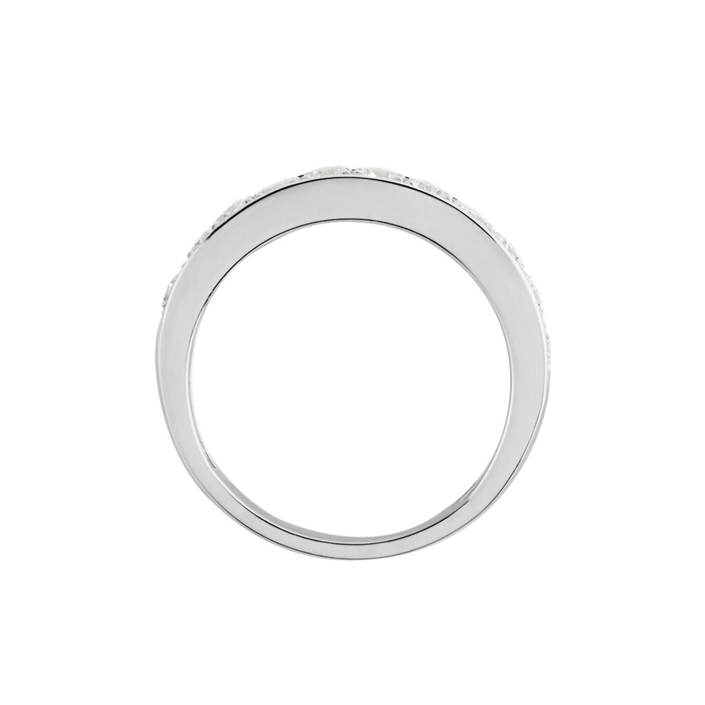 Demi-alliance Or Blanc  Valentine Diamant Synthetique - Bijoux Femme | Histoire d&rsquo;Or