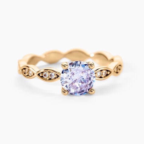 Bague Kurt Plaqu&eacute; Or Jaune Oxyde De Zirconium - Bagues solitaires Femme | Histoire d&rsquo;Or