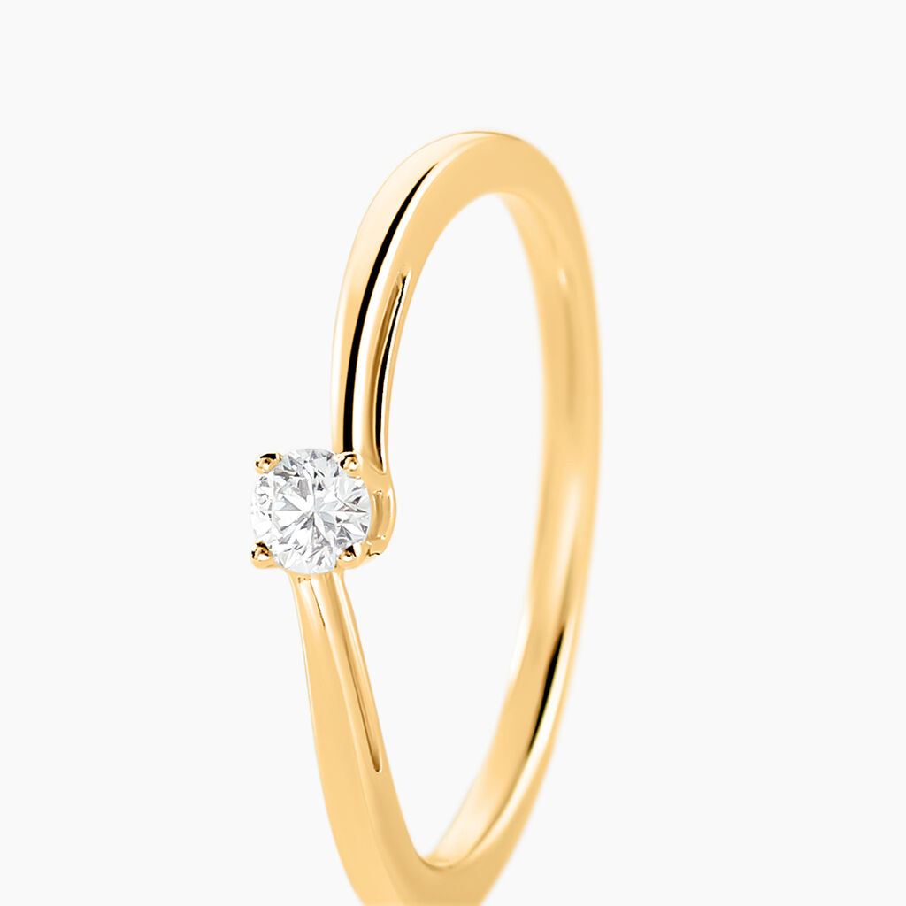 Bague Dympna Or Jaune Diamant - Bagues solitaires Femme | Histoire d’Or