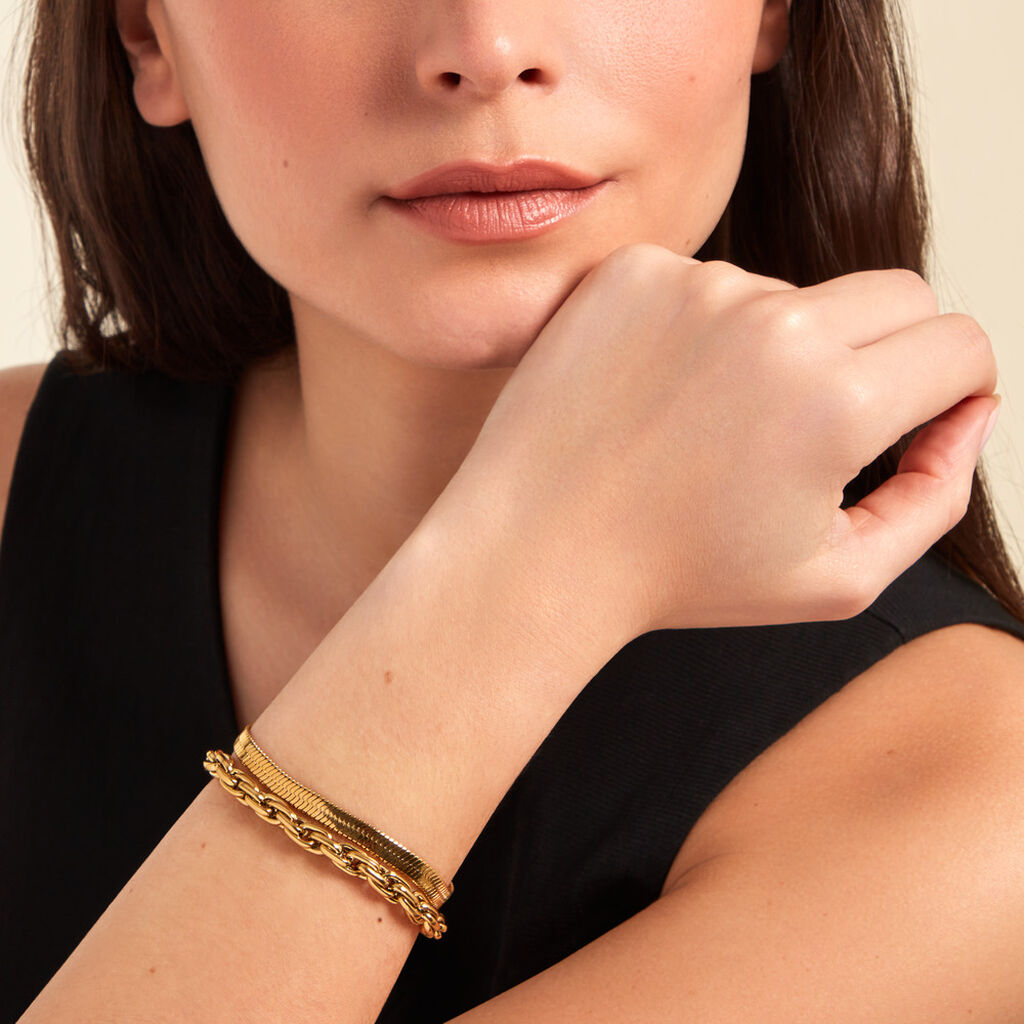 Bracelet Maddalena Acier Jaune - Bracelets chaîne Femme | Histoire d’Or
