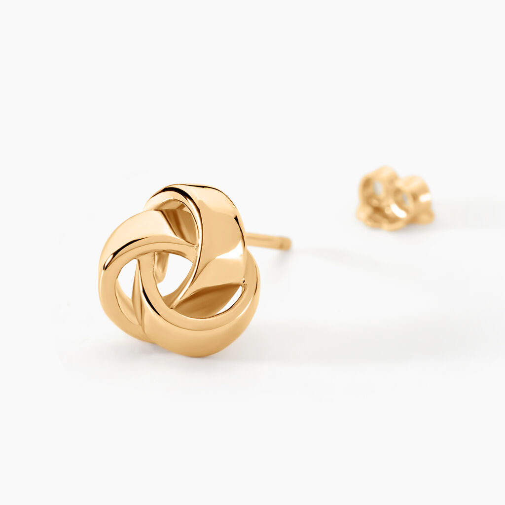 Boucles D'oreilles Puces Marcelina Plaqu&eacute; Or Jaune - Boucles d'oreilles fantaisie Femme | Histoire d&rsquo;Or