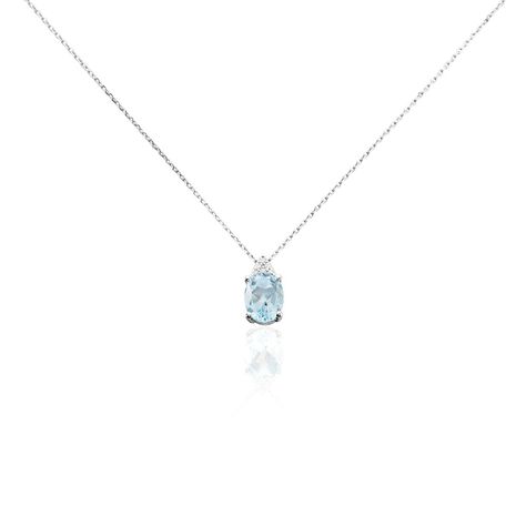 Collier Long En Topaze Bleue Naturelle - Longueur ~48 Cm, Pierre Fine - Neuf Sans Boîte