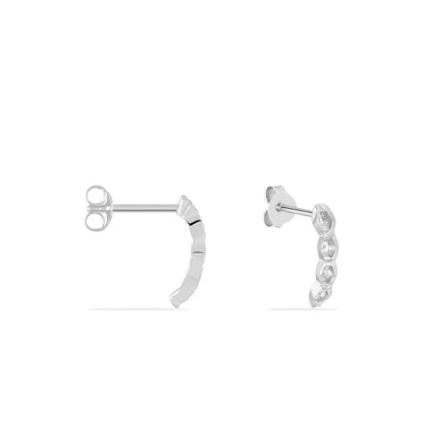 Créoles Kezya Argent Blanc - Boucles d'oreilles créoles Femme | Histoire d’Or