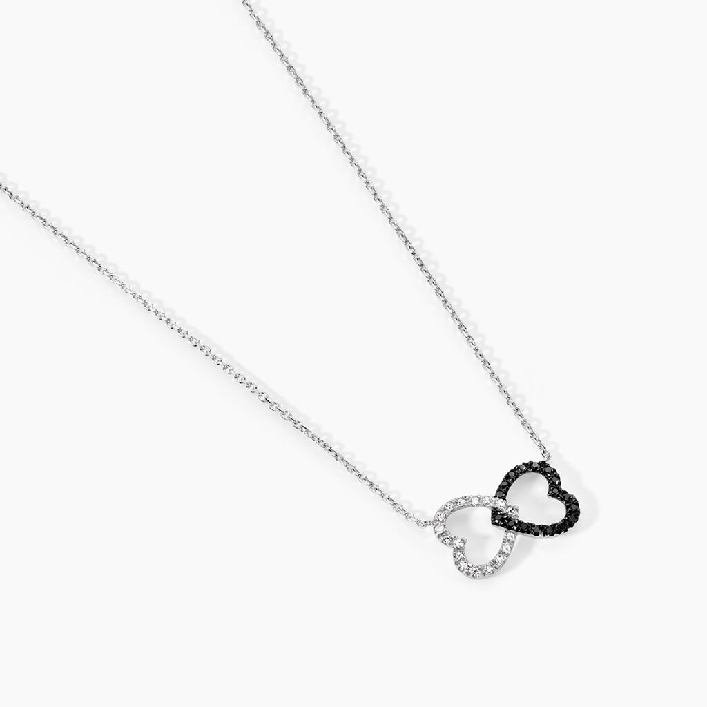 Collier Miranda Or Blanc Diamant - Colliers Coeur Femme | Histoire d&rsquo;Or