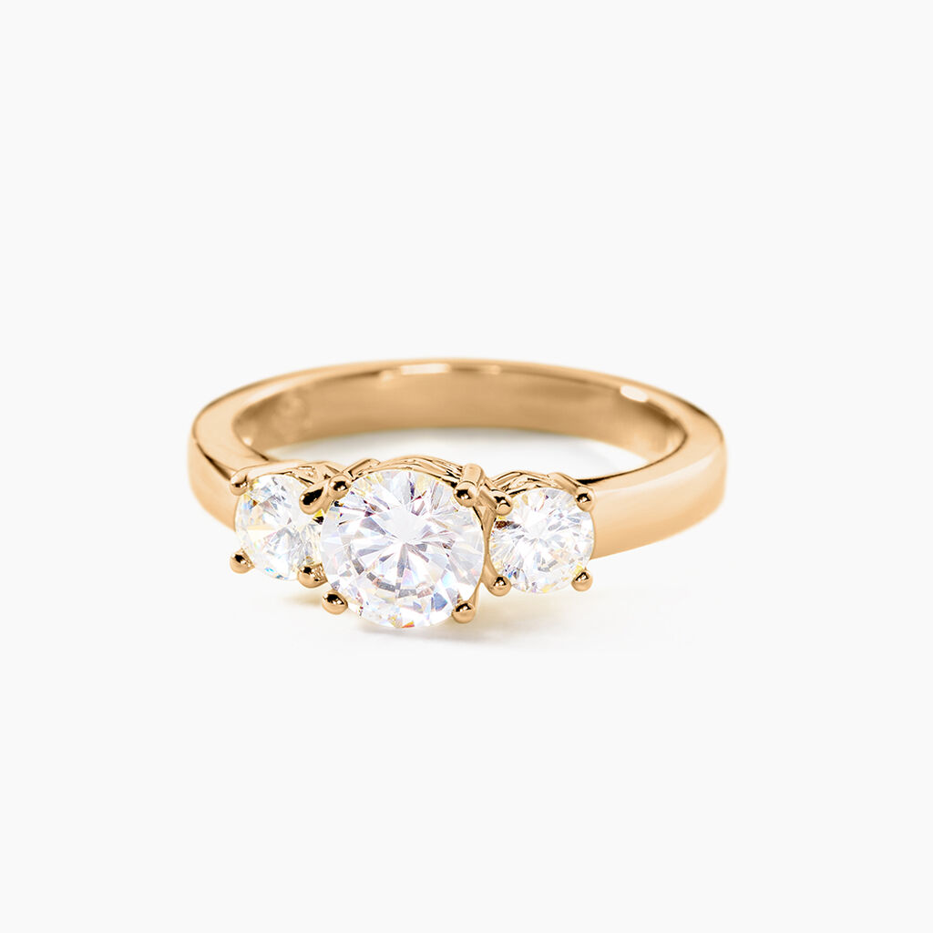 Bague Hilar Plaqu&eacute; Or Oxydes De Zirconium - Bagues solitaires Femme | Histoire d&rsquo;Or