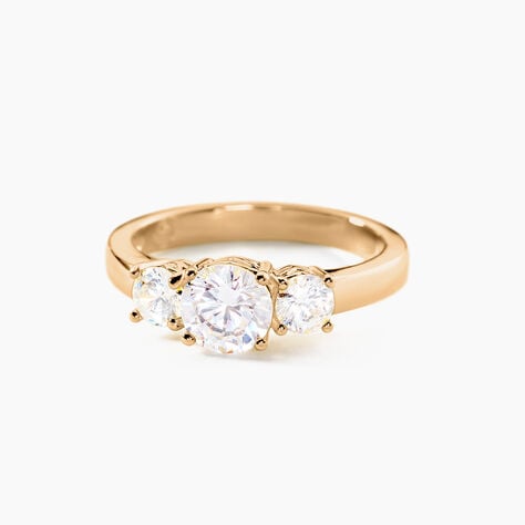 Bague Hilar Plaqu&eacute; Or Oxydes De Zirconium - Bagues solitaires Femme | Histoire d&rsquo;Or