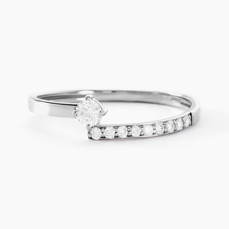 Bague Racheal Or Blanc Diamant Synthétique - Bagues solitaires Femme | Histoire d’Or