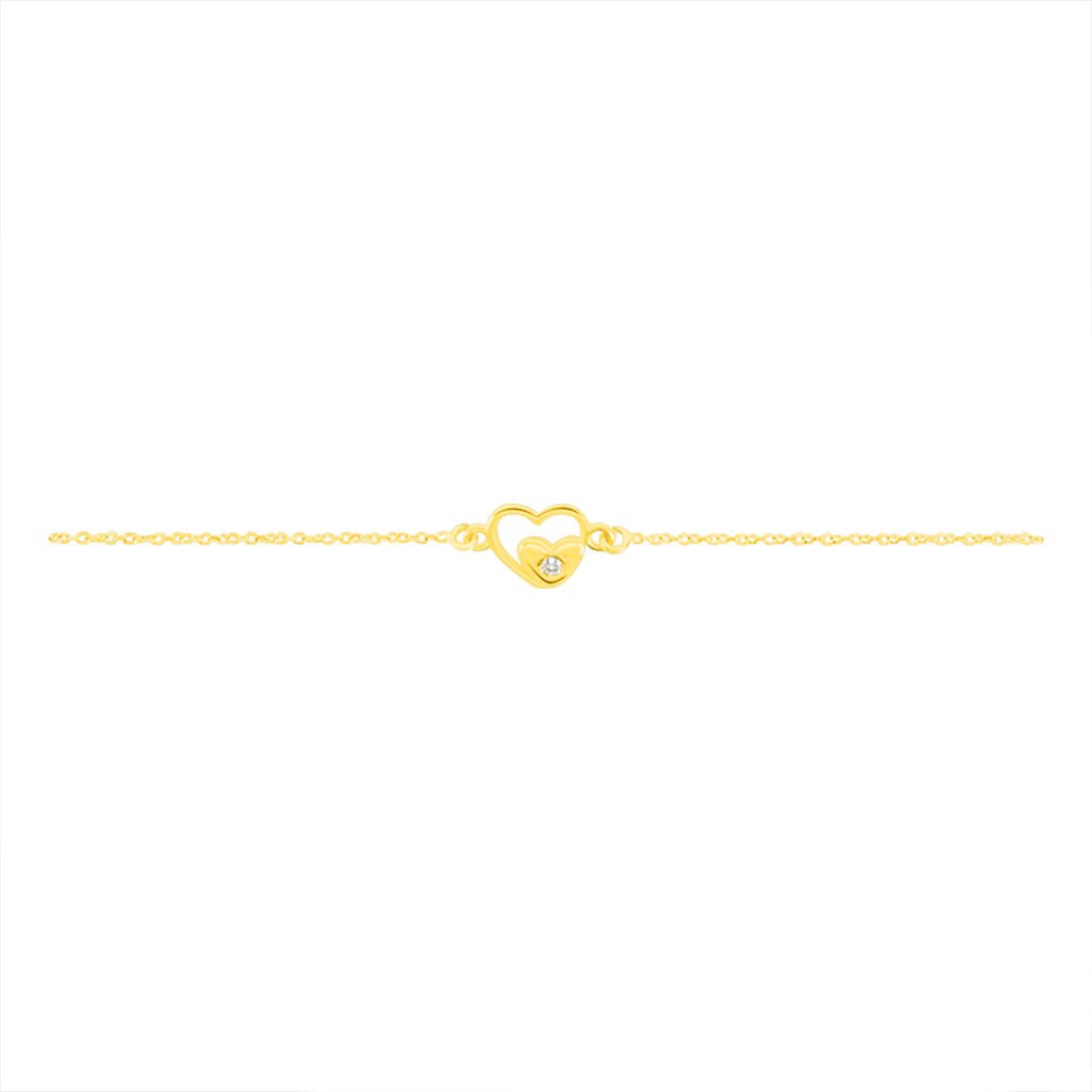 Bracelet Terentille Coeur Or Jaune Oxyde De Zirconium - Bracelets Coeur Enfant | Histoire d’Or