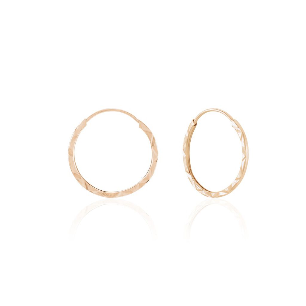 Créoles Valerina Or Rose - Boucles d'oreilles créoles Femme | Histoire d’Or