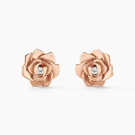 Boucles D'oreilles Puces Jannea Argent Rose Oxyde De Zirconium - Boucles d'oreilles fantaisie Femme | Histoire d’Or