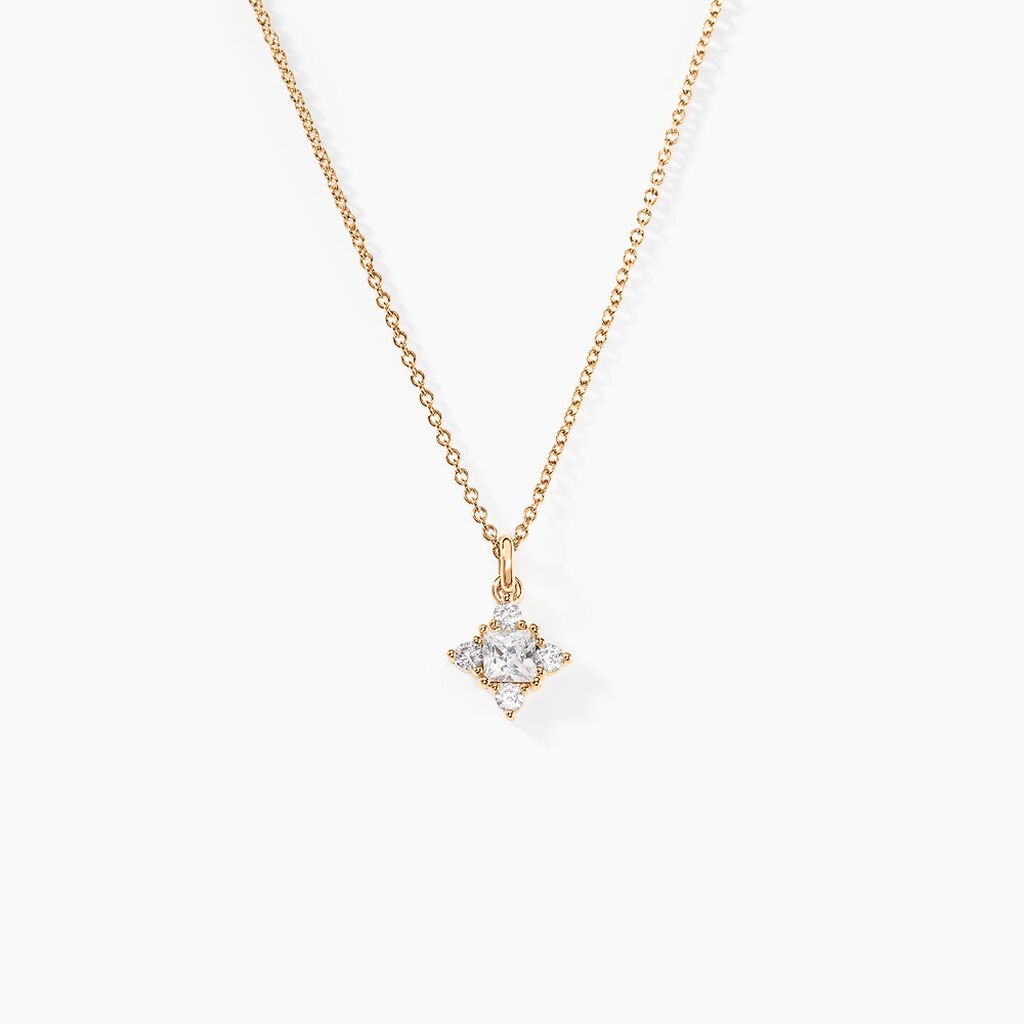 Collier Doline Plaqué Or Doré Oxyde De Zirconium - Colliers Femme | Histoire d’Or
