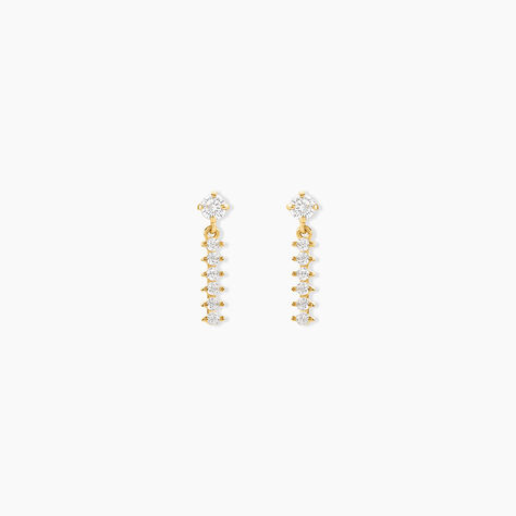 Boucles D'oreilles Pendantes Barakat Or Jaune Oxyde De Zirconium - Boucles d'oreilles pendantes Femme | Histoire d&rsquo;Or