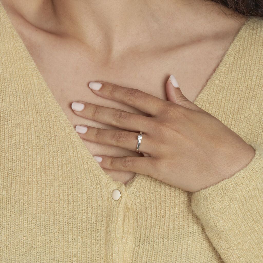 Bague Solitaire Celina Or Blanc Diamant - Bagues solitaires Femme | Histoire d’Or