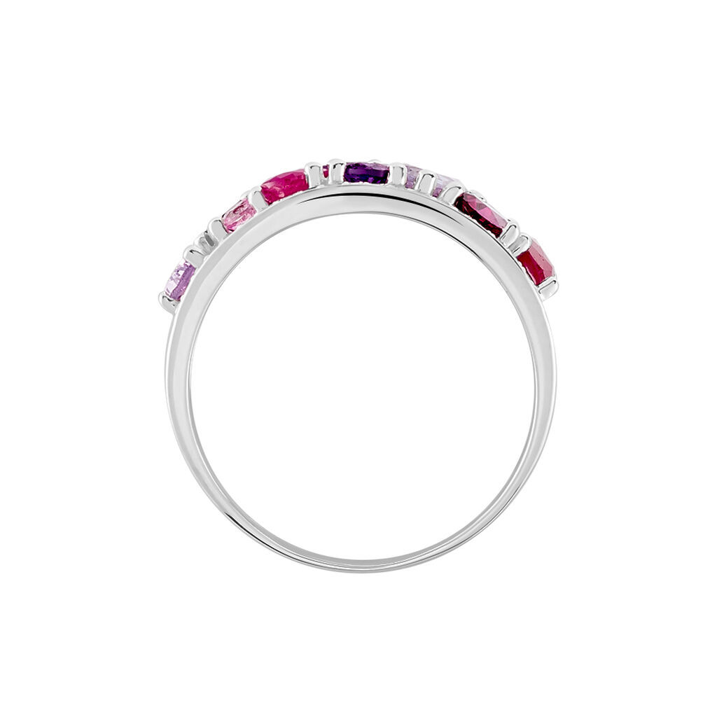 Bague Multicolore Or Blanc Amethyste Et Saphir Et Rhodolite - Bagues avec pierre Femme | Histoire d’Or