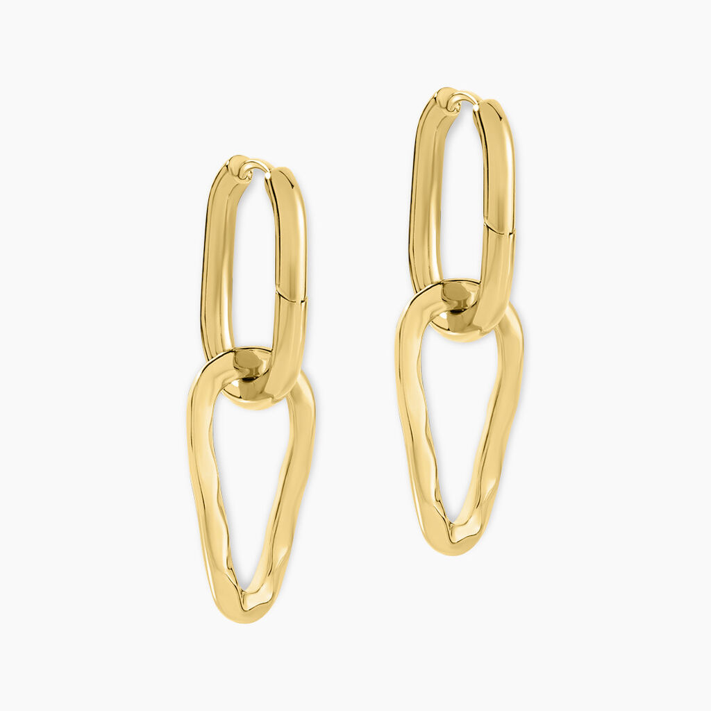 Boucles D'oreilles Pendantes Gold Aura Acier Jaune - Boucles d'oreilles fantaisie Femme | Histoire d’Or