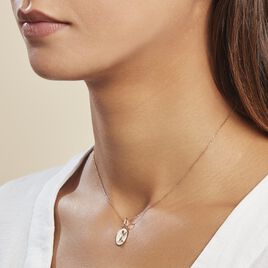 Pendentif Ange Ovale Or Rose - Pendentifs Baptême Famille | Histoire d’Or