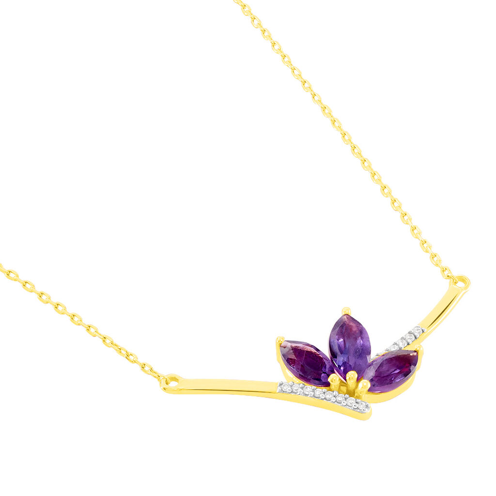 Collier Augustina Or Jaune Amethyste Oxyde De Zirconium - Colliers Femme | Histoire d’Or