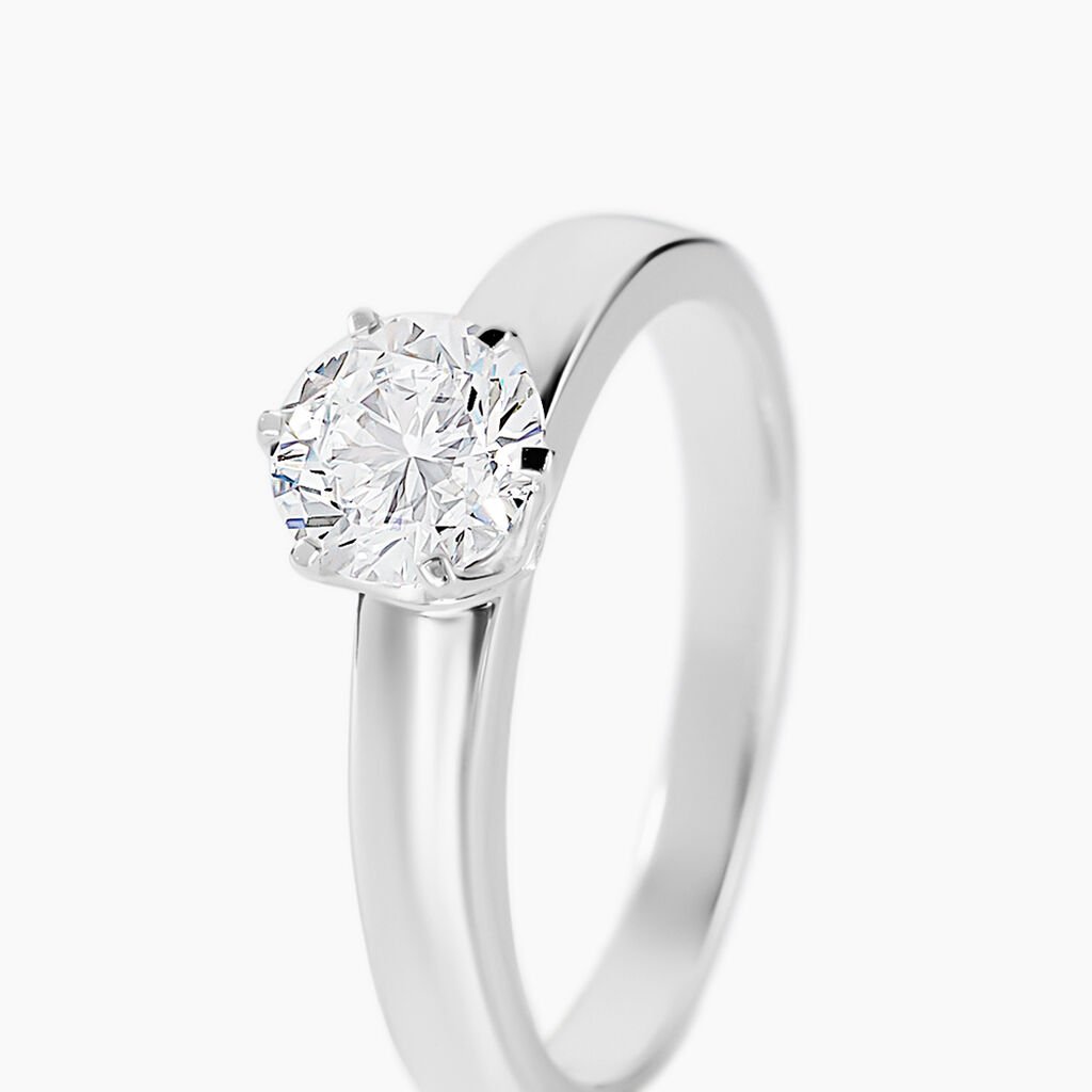Bague Solitaire Natalia Or Blanc Diamant Synthetique - Bagues solitaires Femme | Histoire d&rsquo;Or