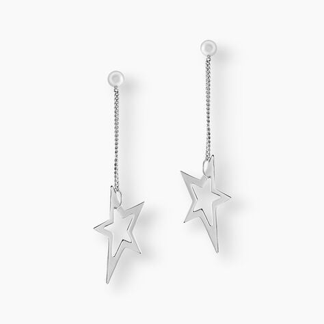 Boucles D'oreilles Pendantes Eloisa Argent Blanc - Boucles d'oreilles fantaisie Femme | Histoire d&rsquo;Or