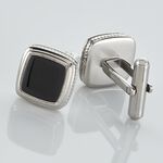 Boutons De Manchette Acier Bicolore Leucetios - Boutons de manchette Homme | Histoire d&rsquo;Or