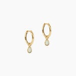 Cr&eacute;oles Ondee Argent Dor&eacute; A L'Or 750/1000 Amazonite - Boucles d'oreilles cr&eacute;oles Femme | Histoire d&rsquo;Or