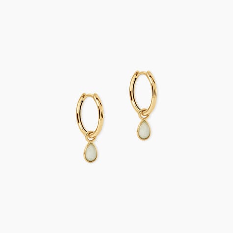 Cr&eacute;oles Ondee Argent Dor&eacute; A L'Or 750/1000 Amazonite - Boucles d'oreilles cr&eacute;oles Femme | Histoire d&rsquo;Or