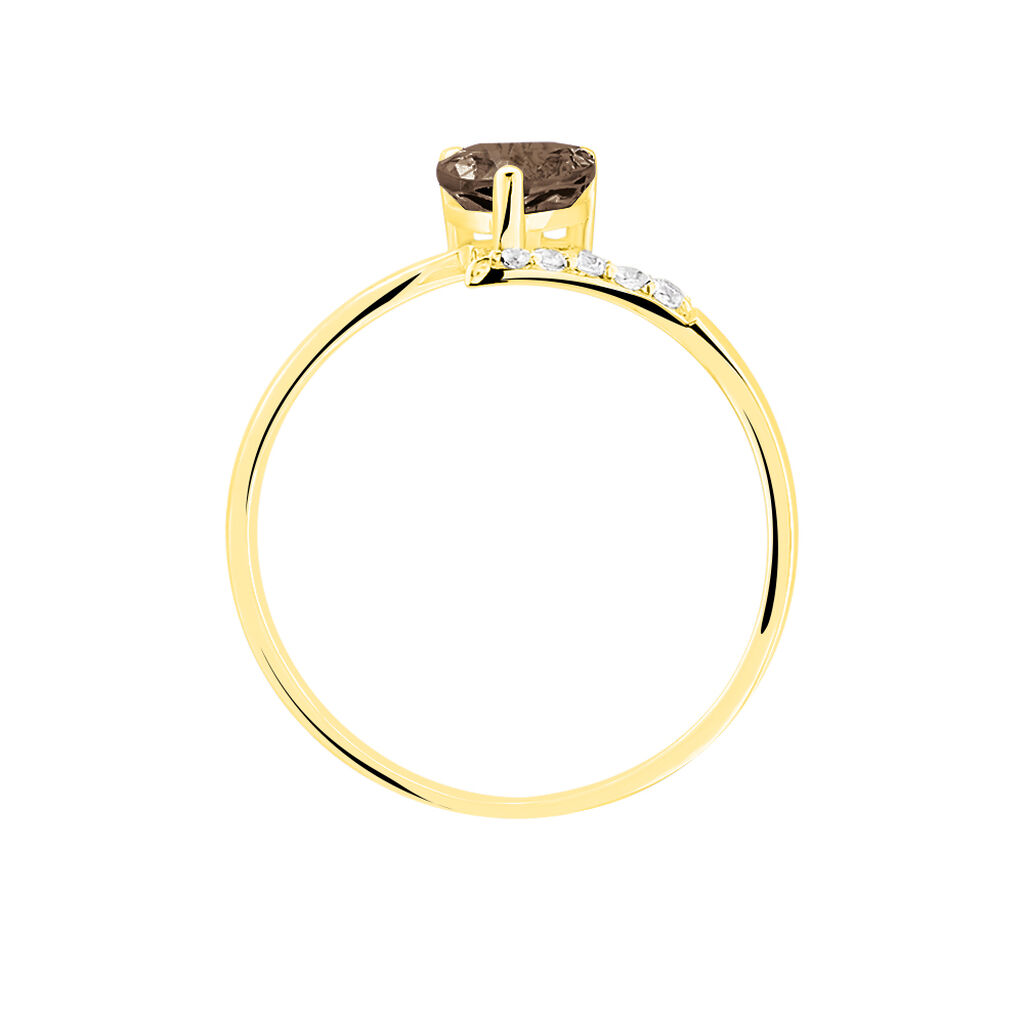 Bague Eva Or Jaune Quartz Et Diamant - Bagues solitaires Femme | Histoire d&rsquo;Or