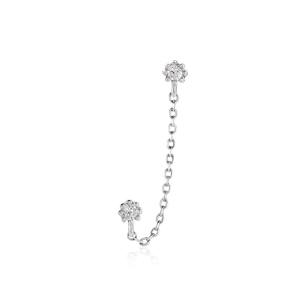Bijou D'oreille Unitaire Argent Blanc Rocca Oxyde De Zirconium - Boucles d'oreilles fantaisie Femme | Histoire d’Or