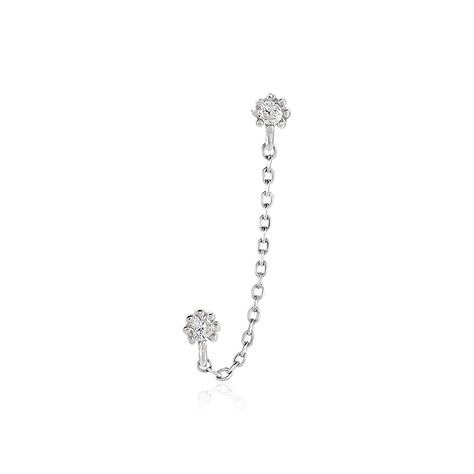 Bijou D'oreille Unitaire Argent Blanc Rocca Oxyde De Zirconium - Boucles d'oreilles fantaisie Femme | Histoire d’Or