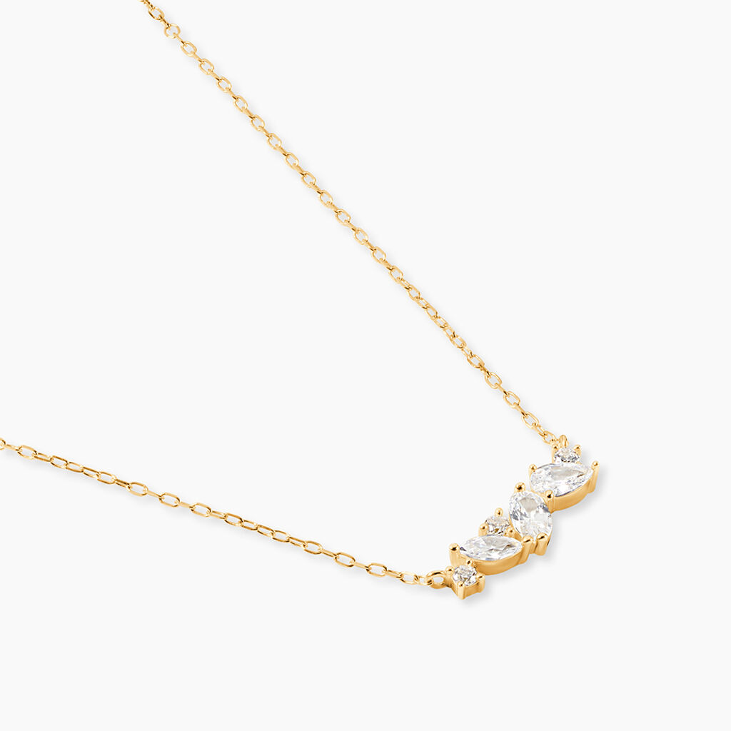 Collier Sparkle Or Jaune Oxyde De Zirconium - Bijoux avec pierres Femme | Histoire d&rsquo;Or