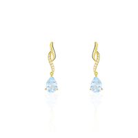 Boucles D'oreilles Pendantes Or Jaune Assaf Topaze