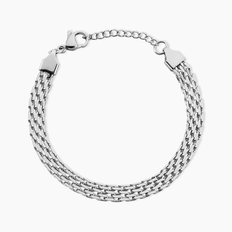 Bracelet Metropolitan Maille Fantaisie Acier Blanc - Bracelets Femme | Histoire d&rsquo;Or